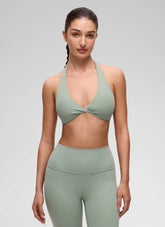 Butterluxe Double Lined Twist Halter Sports Bra
