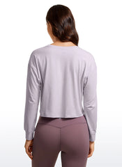 Pima Cotton Cropped Loose Fit Long Sleeve