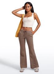 Ribbed Henley Neck Built in Bra Tank
