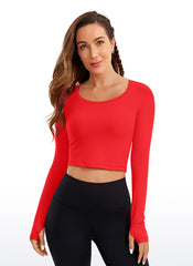 Butterluxe Scoop Neck Cropped Long Sleeve