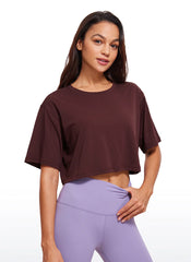 Pima Cotton Cropped Short Sleeve