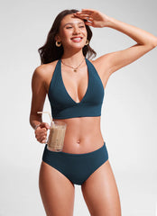 Halter Padded Backless Bikini Top