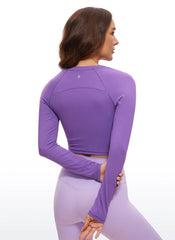 Brushed High Neck Cropped Long Sleeve