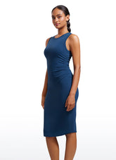 Butterluxe Sleeveless Ruched Midi Bodycon