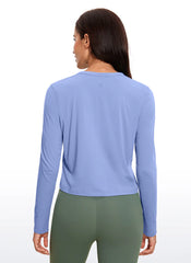 Pima Cotton Cropped Classic Fit Long Sleeve