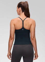 Butterluxe Waist Length Y Back Built in Bra Tank