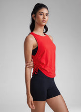 Pima Cotton Racerback Ruched Side Tank