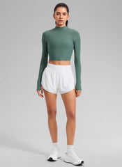 Cloudweight Mock Neck Crop Long Sleeve