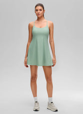Feathery-Fit Drapey Built in Bra Liner Dress