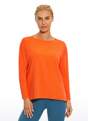 Pima Cotton Boat Neck Long Sleeve