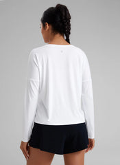 UPF 50+ Lightweight Heather Cropped Long Sleeves