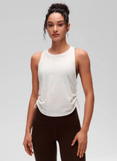 Pima Cotton Racerback Ruched Side Tank