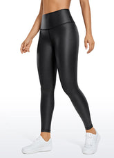 Matte Faux Leather Leggings 25''- Seamless Waistband