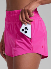 Feathery-Fit Soft Lined Zip Pocket Shorts 2.5''