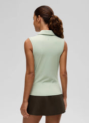 Hip Length Slim Fit Sleeveless Polo