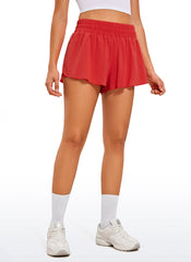 Feathery-Fit Soft 2 in 1 Flowy Shorts 3''