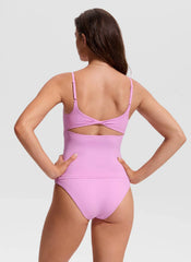 U Neck Twist Back Tankini Top