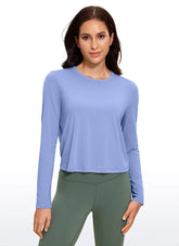 Pima Cotton Cropped Classic Fit Long Sleeve