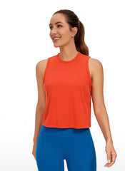 Pima Cotton High Neck Cropped Tank