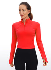 Butterluxe Half Zip Cropped Long Sleeve