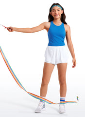 Girls Seamless Ribbed Scoop Neck Tank Racerback