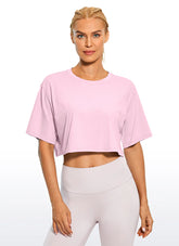Pima Cotton Cropped Short Sleeve