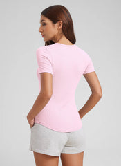 Modal Crew Neck Ribbed Short Sleeve