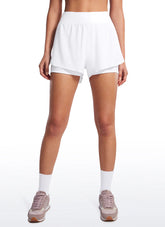 Feathery-Fit Soft High Rise 2 in 1 Dolphin Shorts 3''