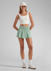 Feathery-Fit Soft 2 in 1 Zip Pocket Shorts