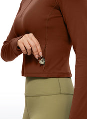 Butterluxe Half Zip Cropped Long Sleeve