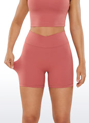 Butterluxe Crossover Butt Shorts 5" - No Front Seam