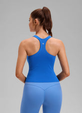 Seamless Racerback Built in Bra Ribbed Tank