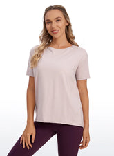 Pima Cotton Boat Neck Short Sleeve