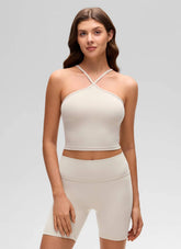 Butterluxe Cross Halter Built in Bra Tank