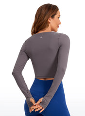 Butterluxe Scoop Neck Cropped Long Sleeve