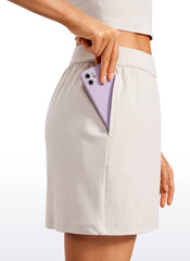 Ribbed High Rise Pocket A Line Skirt 14''