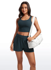 Ribbed U Neck Built in Bra Tank