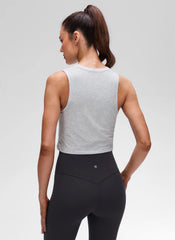 Pima Cotton Crewneck Crop Tank