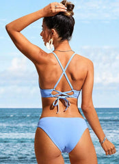 Sunshine Lace Up Strappy Bikini Top