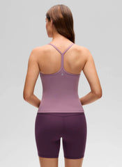 Butterluxe Waist Length Y Back Built in Bra Tank