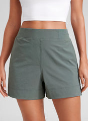 Linerless High Rise V Slit Pocket Shorts 4"