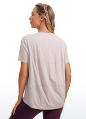 Pima Cotton Boat Neck Short Sleeve