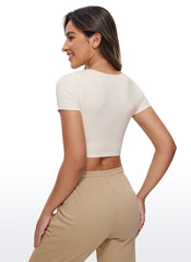 Butterluxe Double Lined Cropped Short Sleeve