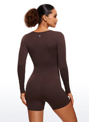 Butterluxe Long Sleeve Athletic Romper 4''