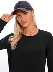 Pima Cotton Cropped Classic Fit Long Sleeve