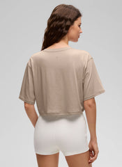 Pima Cotton Cropped Short Sleeve