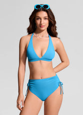 Deep V neck T back Triangle Bikini Top