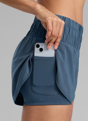 Feathery-Fit Soft 2 in 1 High Rise Shorts 3''
