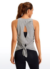 Pima Cotton Split Open Back Tank