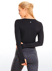 Brushed Thumbhole Cropped Long Sleeve